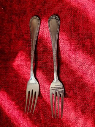 Towle Stainless Beaded Antique Set Of 2 Salad Forks 18/8 Germany