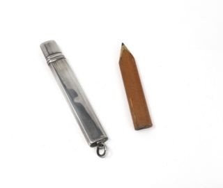 A Antique C1906 Edwardian Solid Silver Pencil Case Holder 23050