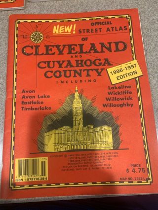 1996 - 1997 Commercial Survey Co Official Street Atlas Of Cleveland And Cuyahoga