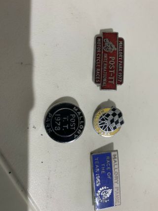 4 Vintage Mallory Park Metal Badges.  1969/77/78. 2