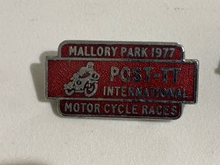 4 Vintage Mallory Park Metal Badges.  1969/77/78. 3