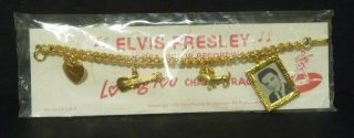 Vintage 1956 Elvis Presley Enterprises Loving You Charm Bracelet On Card