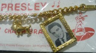 Vintage 1956 ELVIS PRESLEY ENTERPRISES LOVING YOU Charm Bracelet on Card 3