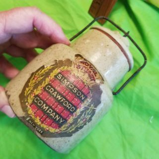 Vtg Antique 1892 Jam Stoneware Jar Pot Crock York Advertising.  Primitive.