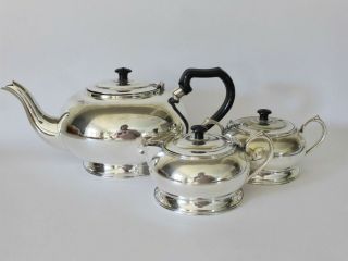 Shield Plate Vintage Tea Service,  Silver Plated Teapot,  Creamer & Sugar Bowl