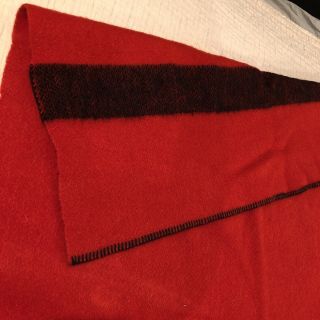 Vintage Faribo Woolen Mills Red Black Wool Blanket Twin Full 82 By 70 USA 2