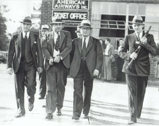 1933 Vintage Photo Machine Gun Kelly Arrested By Police & Fbi Agents In Memphis