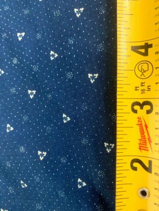 Vintage 36 " Wide,  Blue And White Print Cotton Fabric,  3,  Yards