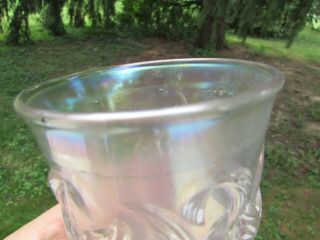 Dugan HEAVY IRIS ANTIQUE CARNIVAL ART GLASS TUMBLER WHITE VERY SCARCE GORGEOUS 2