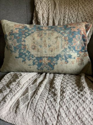 Pottery Barn Navin Printed Lumber Pillow Cover Only Antique Rug Print 16 X 24