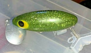Fred Arbogast Jitterbug Fishing Lure In Green Glitter Color