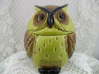Vintage Ceramic Owl Sugar Bowl,  Canister,  Trinket Holder Retro