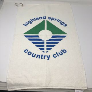 Vintage Golf Towel W/ Ring Clip Highland Springs Country Club 15 " X22 " Usa