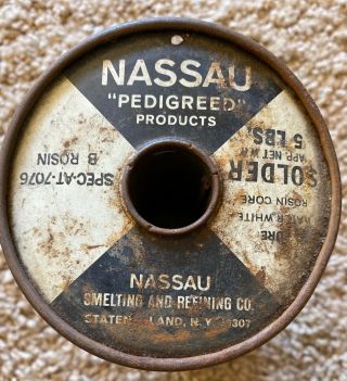 Vintage Nassau Water White Rosin Core Solder 7076 B 2