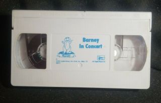 Vintage 1991 Barney In Concert VHS White Tape Home Video Children ' s RARE 3
