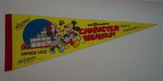 Vintage Walt Disney World Mickey & Minnie Mouse 17 " Pennant Flag Express Lilly