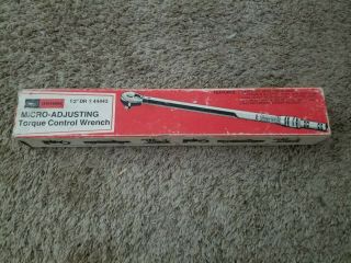 Vintage Sears Craftsman 9 - 44443 1/2 " Drive Micro - Adjusting Torque Wrench 10 - 150’