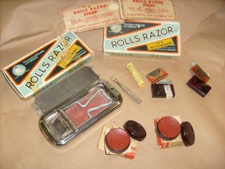 Vintage Rolls Razor With 2 Blades,  2 Strop Lube,  2 Strop,  Paperwork,  2 Boxes