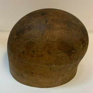 Wooden Millinery Hat Form Block - 21.  5 inches circumference 2