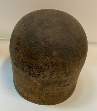 Wooden Millinery Hat Form Block - 21.  5 inches circumference 3
