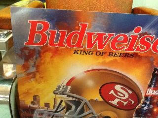 Vintage 1992 San Francisco 49ers Budweiser NFL Schedule Cardboard Sign 2