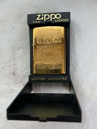 Vintage 1996 Camel Cigarettes 2 - Sided 22k Gold Plated Zippo Lighter