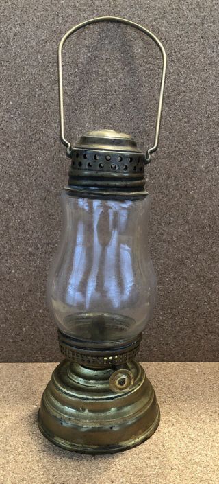 Antique Brass Skaters Lamp Lantern Kerosene Oil Vintage Small Skater Light