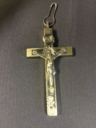 Antique Crucifix For Priest Or Nun With Skull & Cross Bones