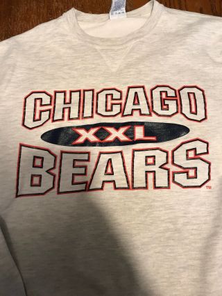Vintage 90 ' s Chicago Bears Champion Sweatshirt Big Logo & Spell Out XL 2