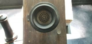 Antique Wall Phone Wood Pre 1940 3