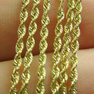 Vintage 14k Yellow Gold Hollow Twisted Chain Necklace 15 Inches Long - 1.  1 Grams