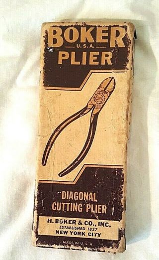 Vintage Boker 5179 - 5 Diagonal 5 " Side Cutting Pliers,  U.  S.  A.