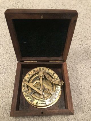 J Sewill Liverpool Boxed Compass And Sundial