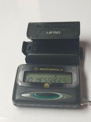 Vintage Motorola Flex Pager Ls750 Case W/ Belt Clip Holster Beeper Lcd