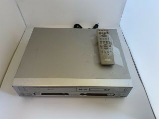 Sharp Dv - Nc55u Dvd Vcr Tape Player Vhs Recorder Combo Vtg Gray With Remote