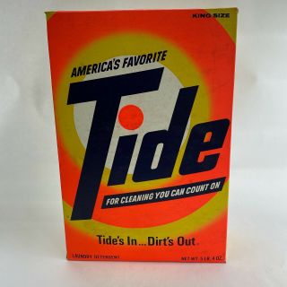 Vintage King Size Box Of Tide Laundry Detergent Advertising Prop