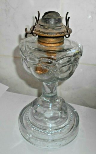 Vintage P & A Eagle Clear Glass Kerosene Lamp Base Made In Usa 1930 To 1940s