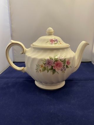 Vintage Windsor England Porcelain Tea Pot Pink Roses Floral