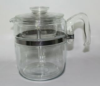 Vintage Pyrex 7759 B Flameware Glass Coffee Percolator Pot 9 Cup Complete