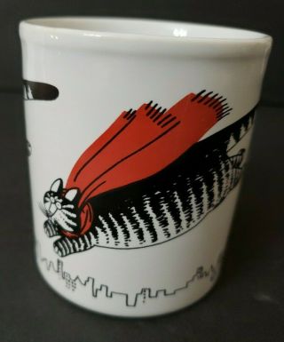 B Kliban Flying Superhero Cat Coffee Mug Tea Cup Kiln Craft England Vtg 70s 1979