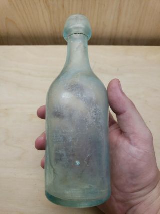 Antique Civil War era P HALL Philada Philadelphia Soda Bottle 1860 ' s 2