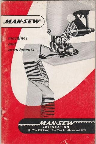 Man - Sew Vintage Sewing Machines And Attachments Brochure Brochure - Orange