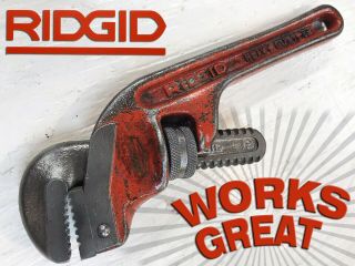 Vintage 8 " Ridgid No.  E8 Offset Pipe Wrench The Ridge Tool Company