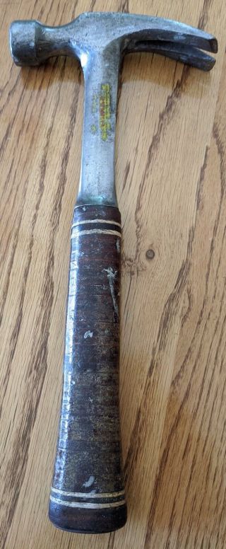 Vintage Estwing Hammer 20 Oz Leather Wrapped Handle Vgc