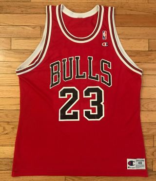 Vtg 90s Michael Jordan Chicago Bulls Champion Dream Team Usa Nc Nba Jersey 48 Xl