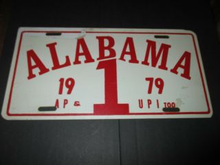 Vintage 1979 University Of Alabama National Championship License Plate Tag