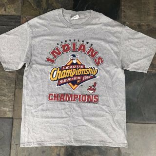 Vintage 1997 Cleveland Indians American League Champions Lee Sport Xl T Shirt