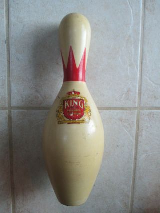 Vintage Brunswick Balke Collender King Red Crown Abc Regulation Bowling Pin Wood
