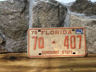 1975 1977 Florida Fl License Plate Tag 7sunshine State