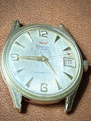 Vintage Waltham 17 Jewel Hand - Wind Mens Watch,  Unique Dial,  For Repair Or Parts